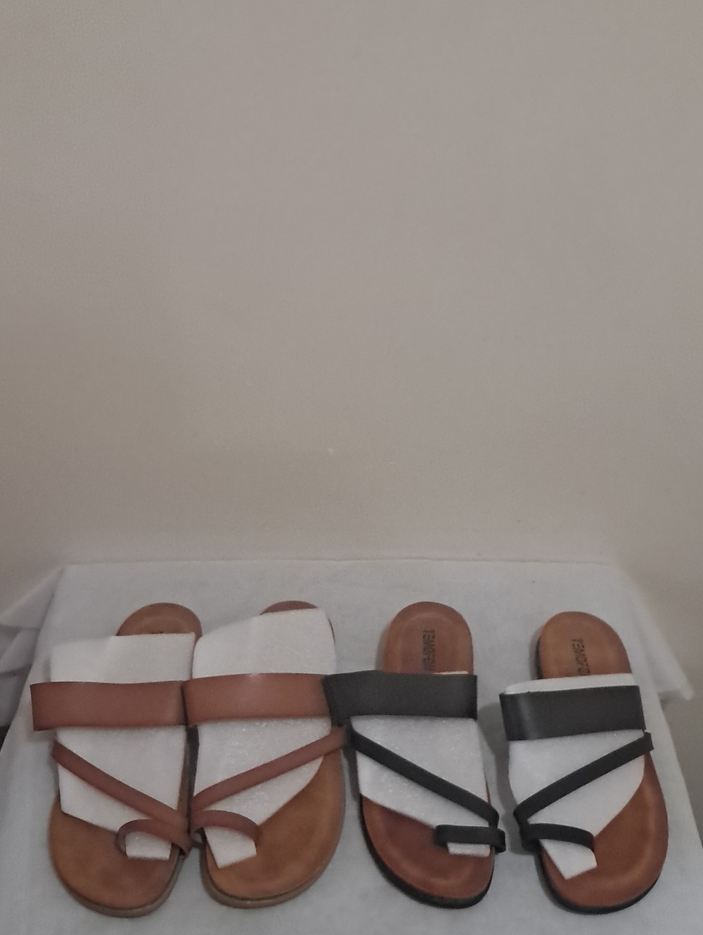 Women's Casual Leather-Strap Sandals in Brown and Black (Set Of 2)